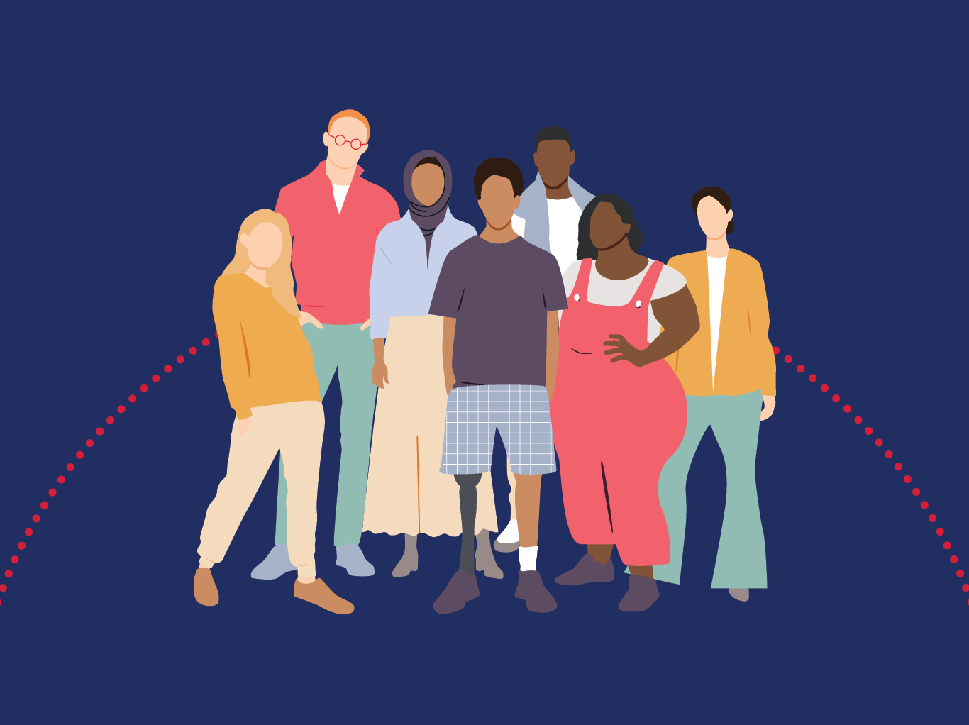 Animated outline of youth in a group