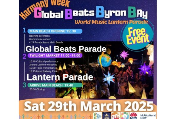 Flyer for Global beats festival in Byron