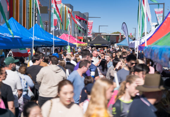 Festival with street stalls