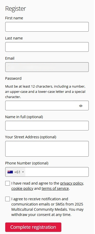 online registration form image
